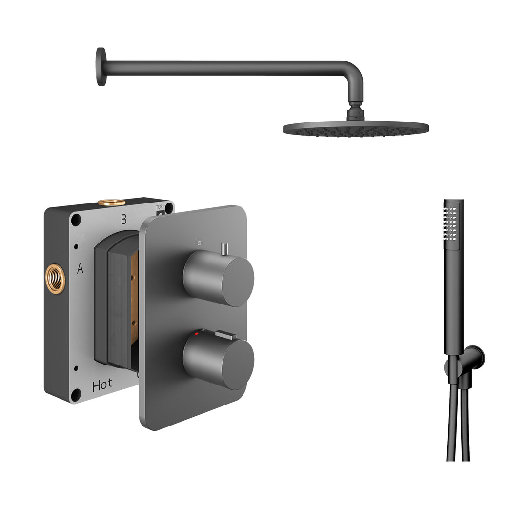Abacus 4 Piece Shower Pack Matt Anthracite