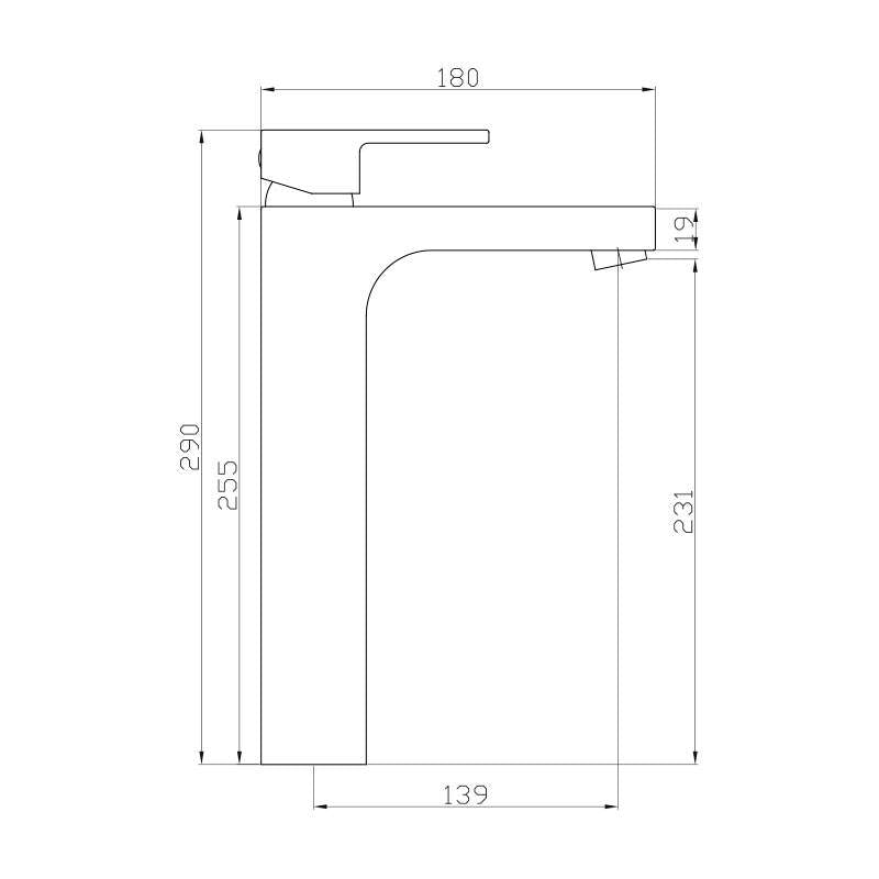 Abacus Ki Tall Monobloc Basin Mixer Tap In Chrome