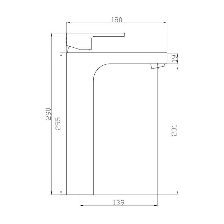 Abacus Ki Tall Monobloc Basin Mixer Tap In Chrome