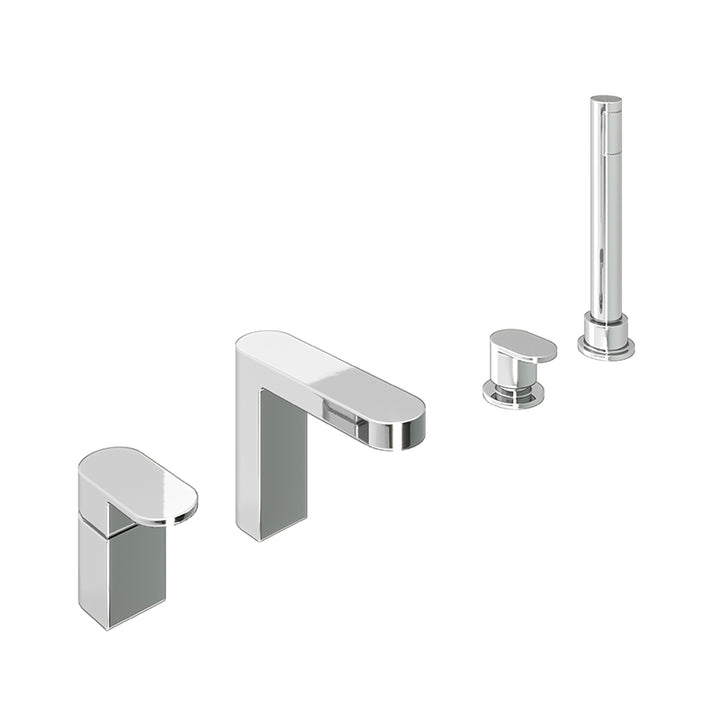 Abacus KI 4 Hole Deck Mounted Bath Mixer Tap In Chrome