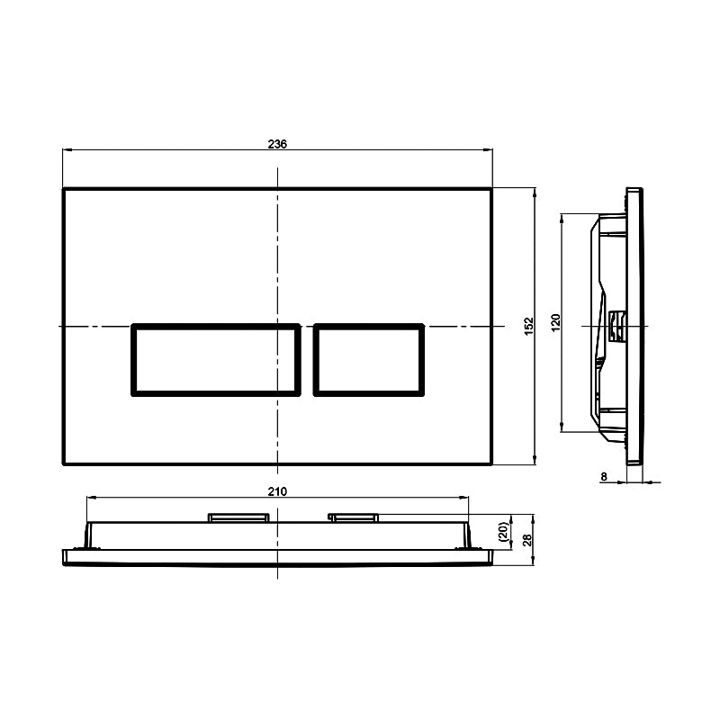 Abacus Trend 2 Flush Plate In Brushed Brass