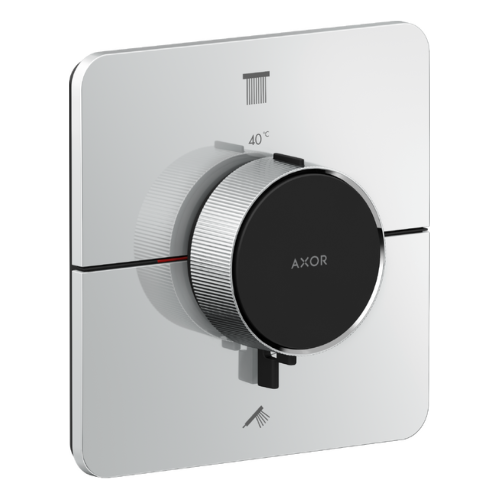 AXOR ShowerSelect ID Soft Square Thermostatic Mixer 2 Outlet In Chrome