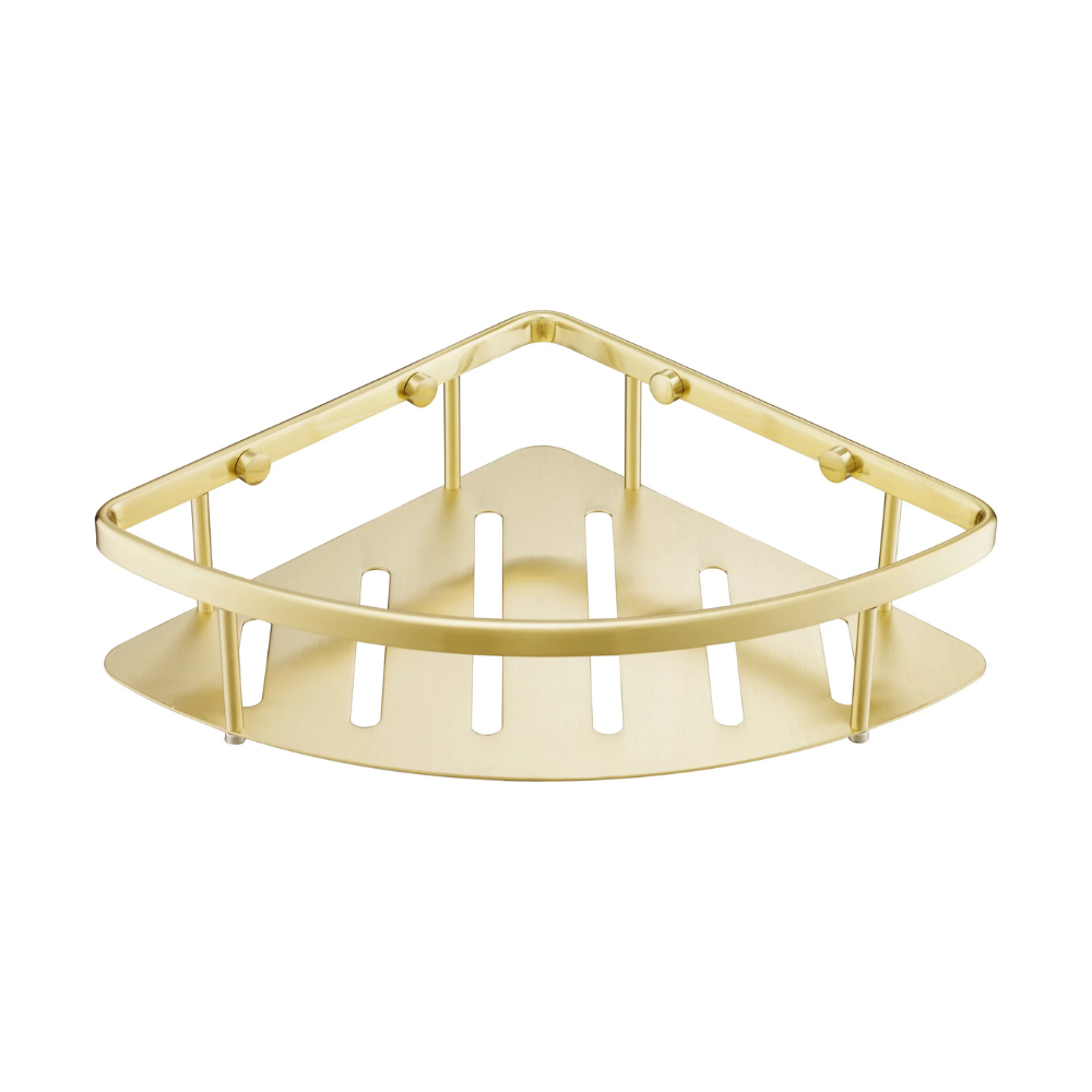 JTP HIX Brushed Brass Corner Shower Basket