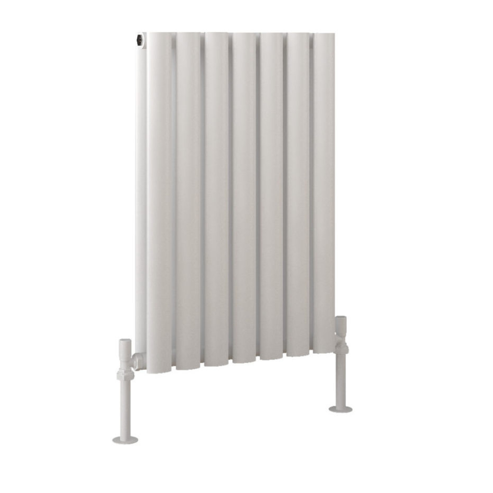 JTP Primo White Oval Double Room Horizontal Radiator 600 x 420