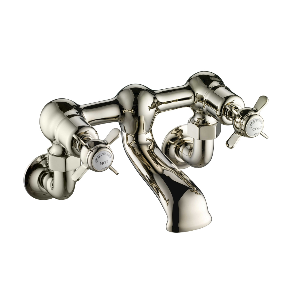JTP Grosvenor Pinch Wall Mounted Bath Filler In Nickel