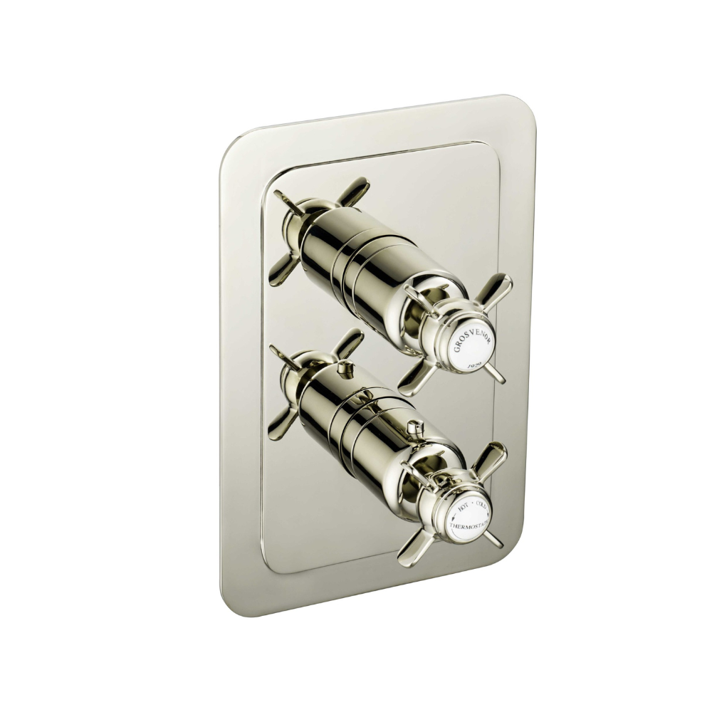 JTP Grosvenor Pinch Thermostatic 2 Outlet Shower Valve In Nickel