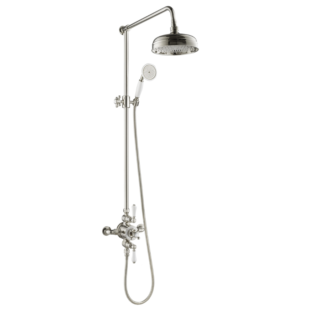 JTP Grosvenor Pinch Exposed Thermostatic Valve with Riser & Kit In Nickel