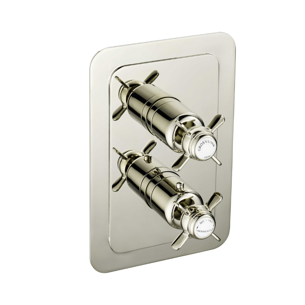 JTP Grosvenor Pinch Thermostatic 1 Outlet Shower Valve In Nickel