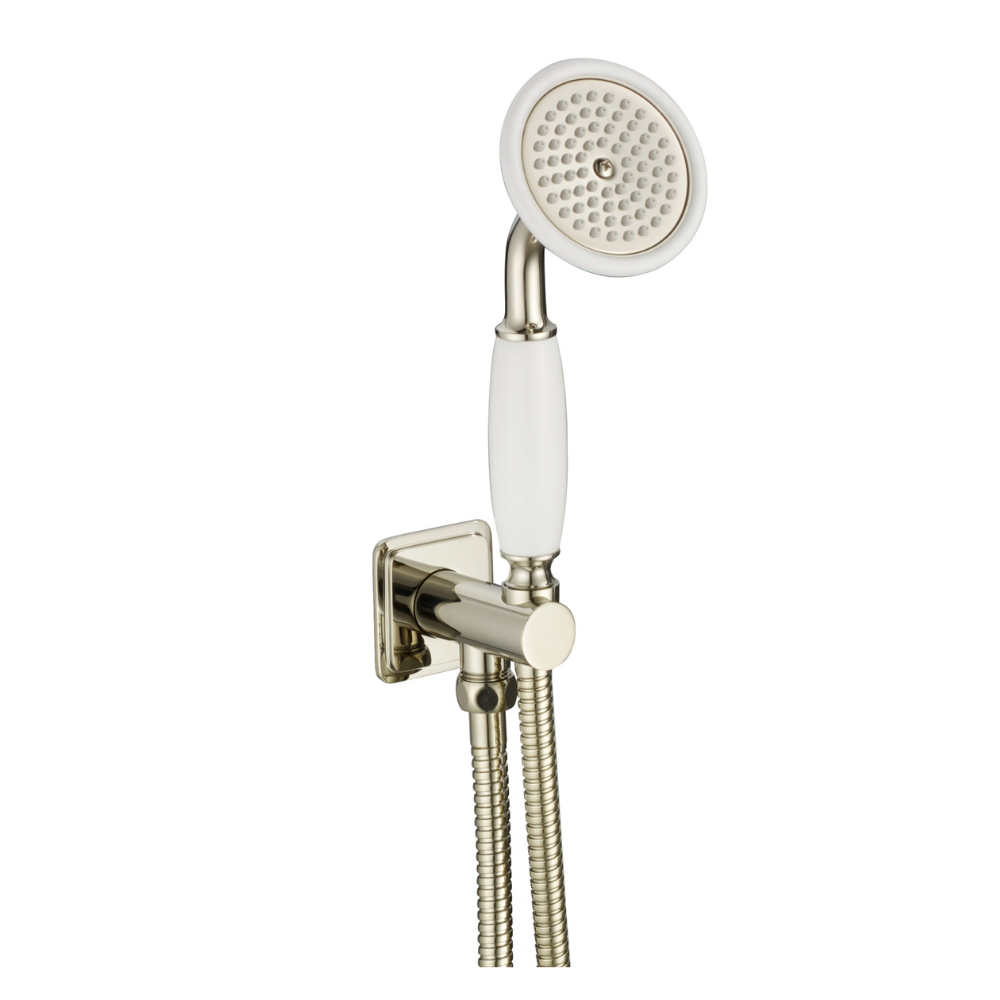 JTP Grosvenor Pinch Wall Mounted Shower Handset & Holder In Nickel