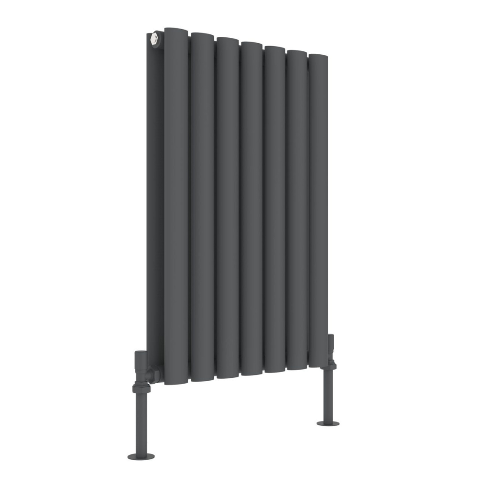 JTP Primo Anthracite Oval Double Room Horizontal Radiator 600 x 420