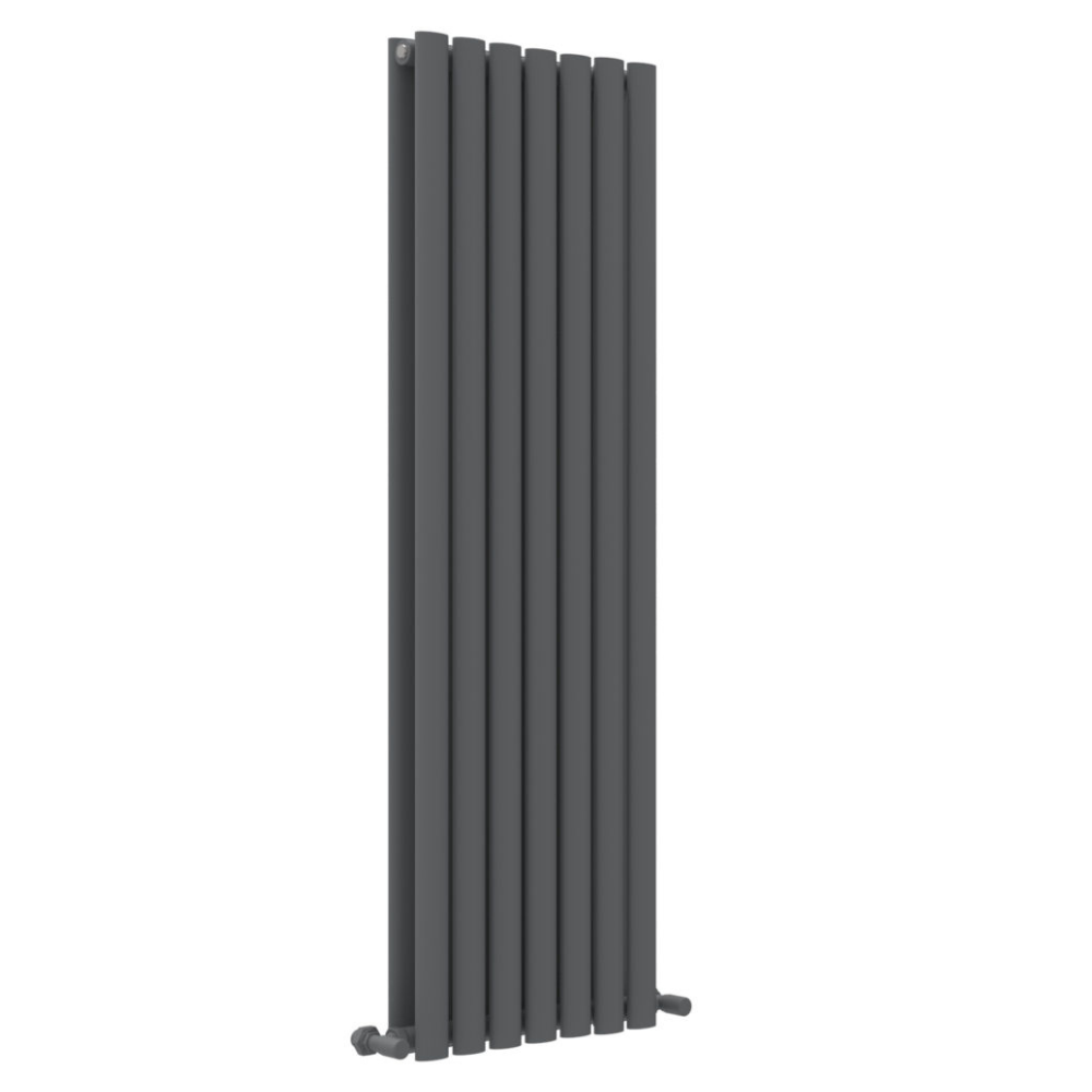 JTP Primo Anthracite Oval Double Room Vertical Radiator 1600 x 420