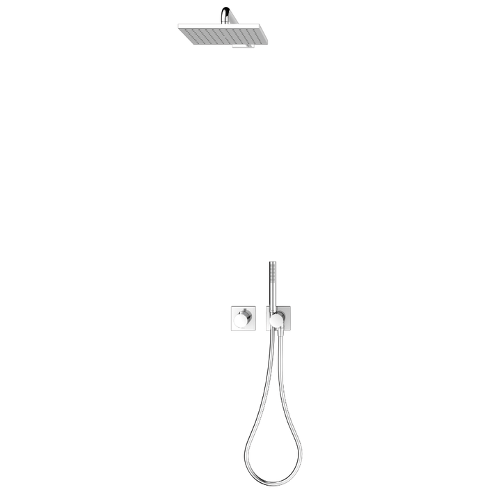 Keuco IXMO Shower Set 8 Square Thermostatic Mixer In Chrome