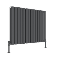JTP Primo Anthracite Oval Double Room Horizontal Radiator 600 x 840