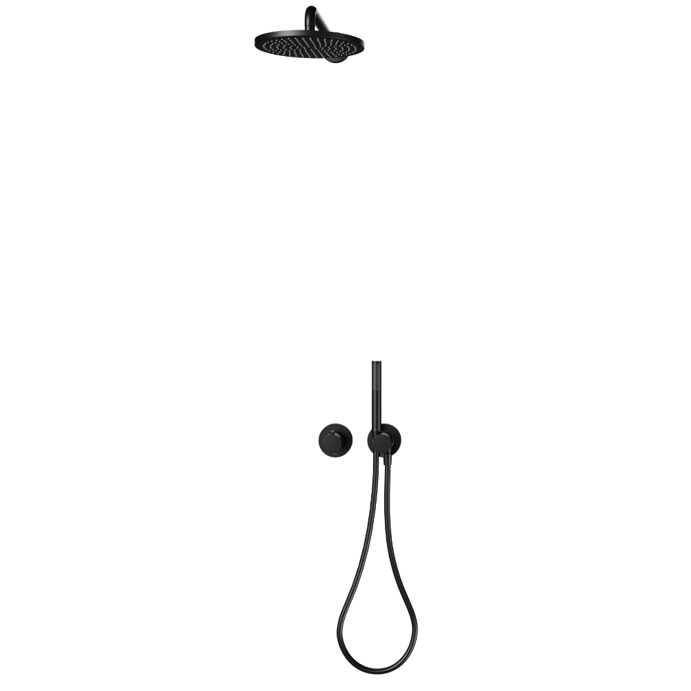 Keuco IXMO Shower Set 7 Round Thermostatic Mixer In Matt Black