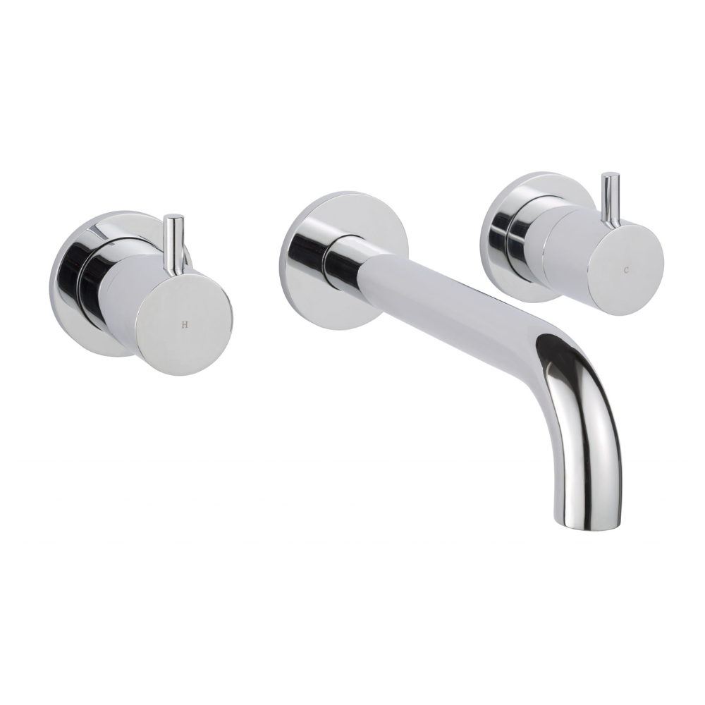 JTP Florence 3 Hole Wall Mounted Basin Mixer In Chrome