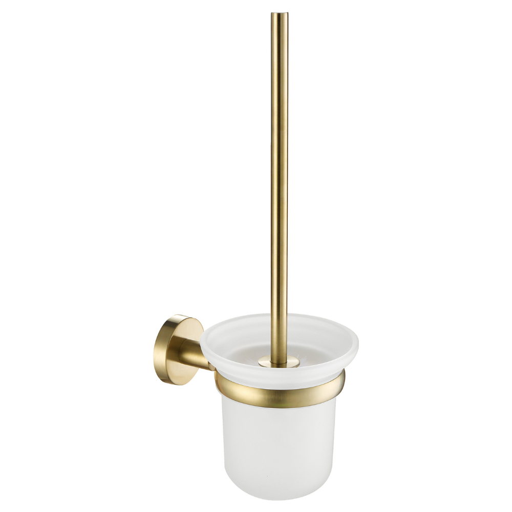 JTP Vos Toilet Brush Holder In Brushed Brass
