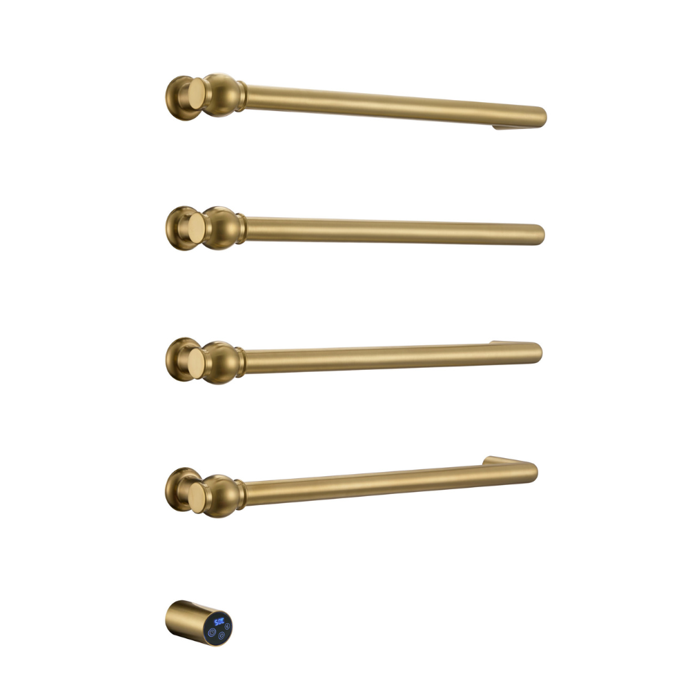 JTP Grosvenor Electric Towel Radiator In Brushed Brass