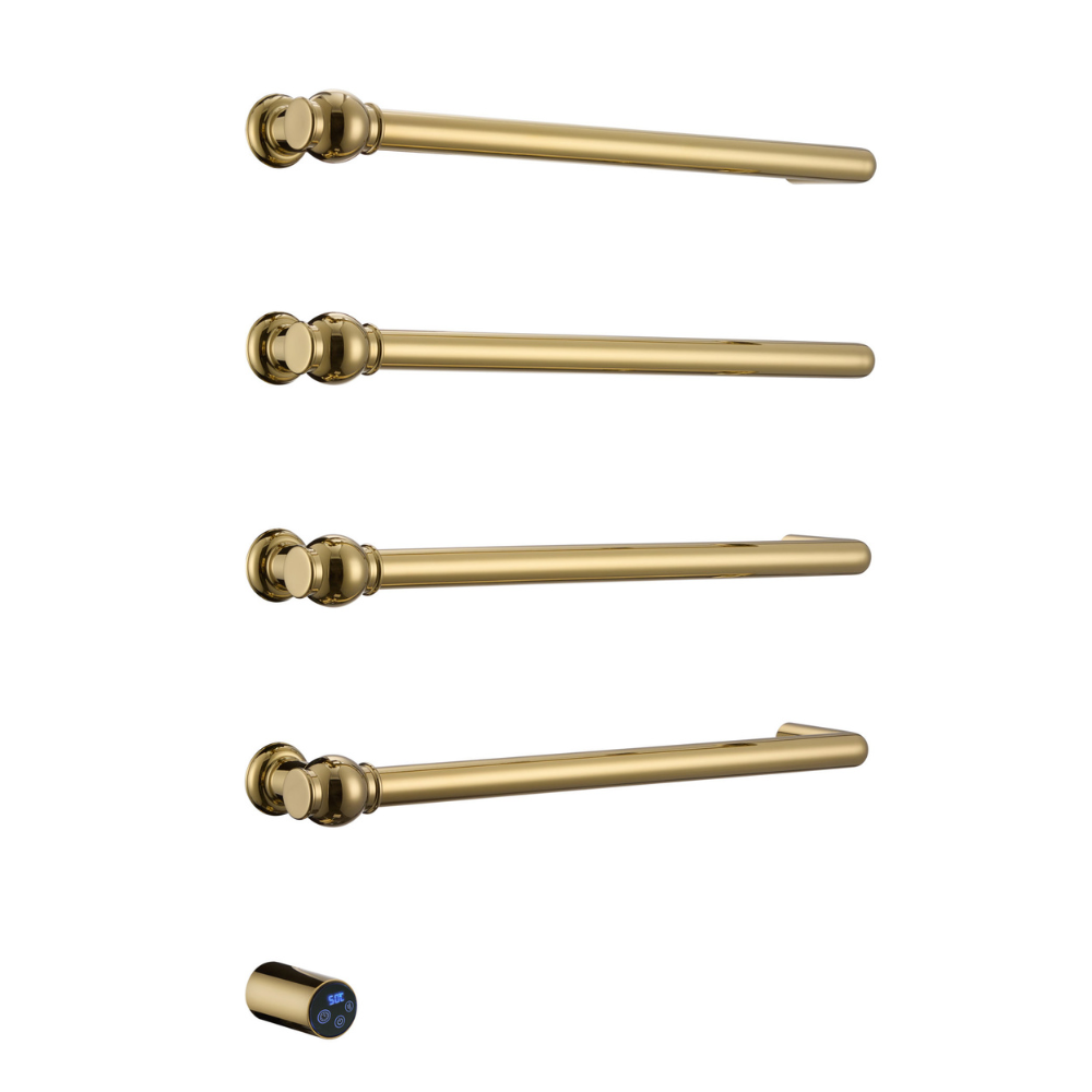 JTP Grosvenor Electric Towel Radiator In Polished Gold