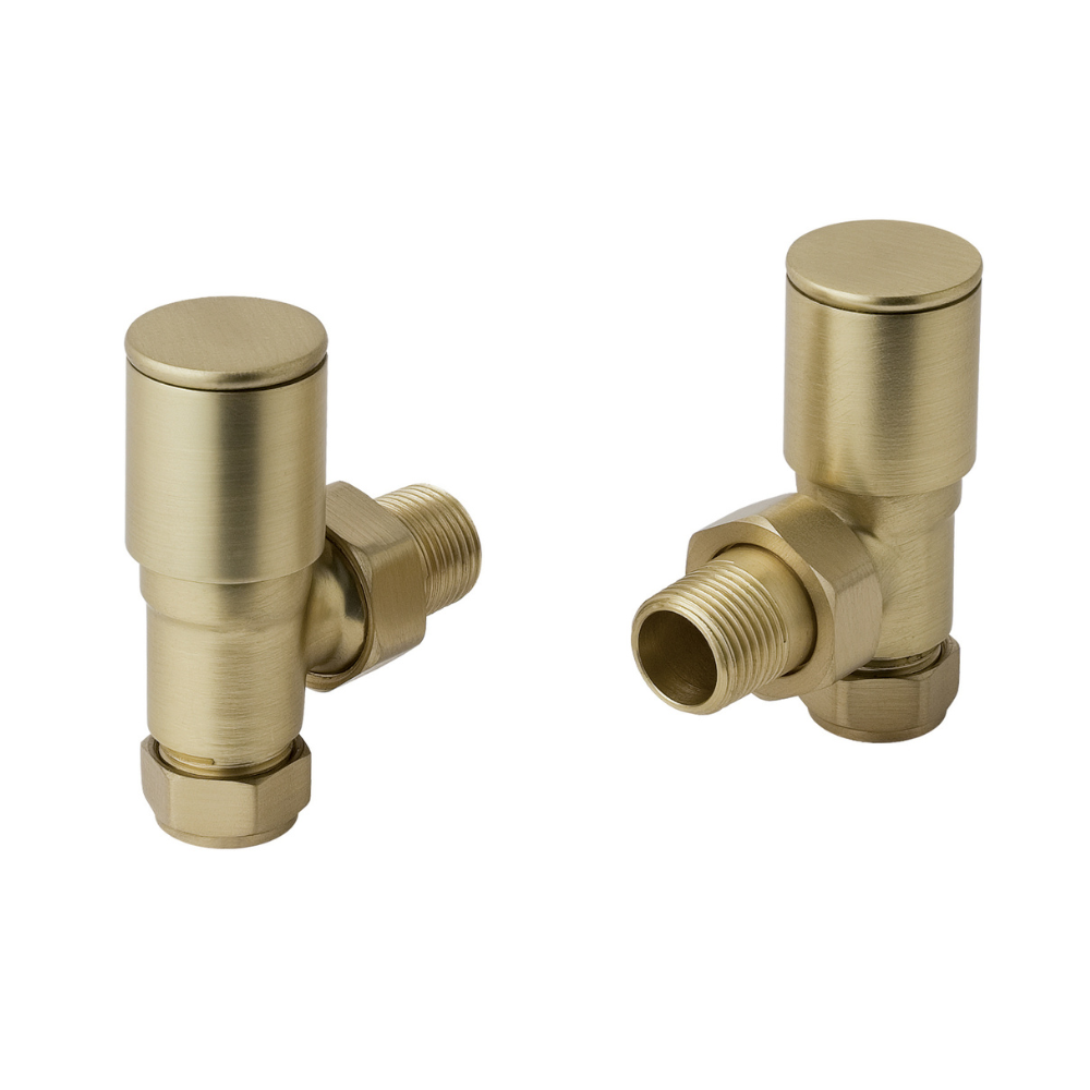 JTP Brushed Brass Angled Radiator Valve