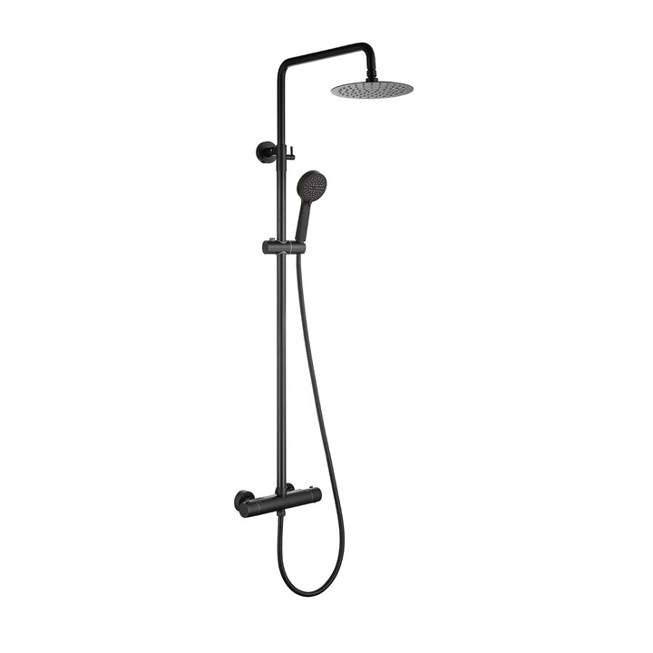 Abacus Emotion Thermostatic Exposed Slide Rail Shower Valve Kit Matt Black