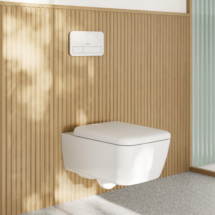 Villeroy & Boch Skyla Wall Hung TwistFlush Square Toilet & Soft Close Seat