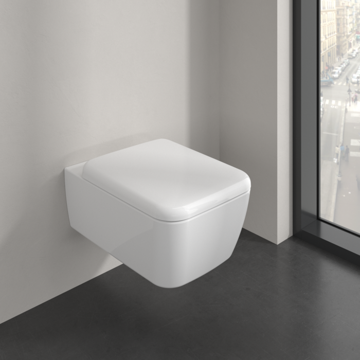 Villeroy & Boch Skyla Wall Hung TwistFlush Square Toilet & Soft Close Seat