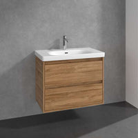 Villeroy & Boch Skyla 800mm Two Drawer Vanity Unit Kansas Oak & Washbasin