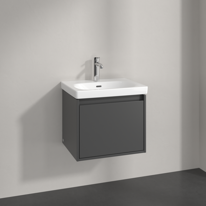Villeroy & Boch Skyla 550mm Wall Hung Vanity Unit Graphite & Washbasin