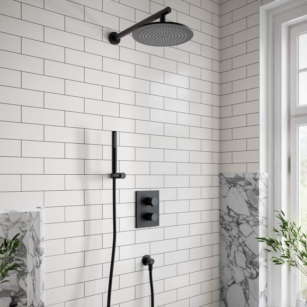 Villeroy & Boch Round Complete Shower Set Matt Black