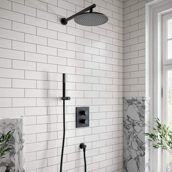 Villeroy & Boch Round Complete Shower Set Matt Black