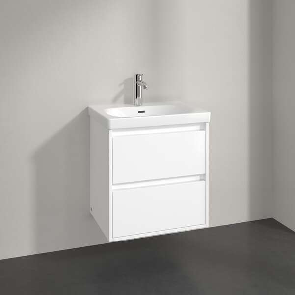 Villeroy & Boch Skyla 600mm Two Drawer Vanity Unit Brilliant White & Washbasin