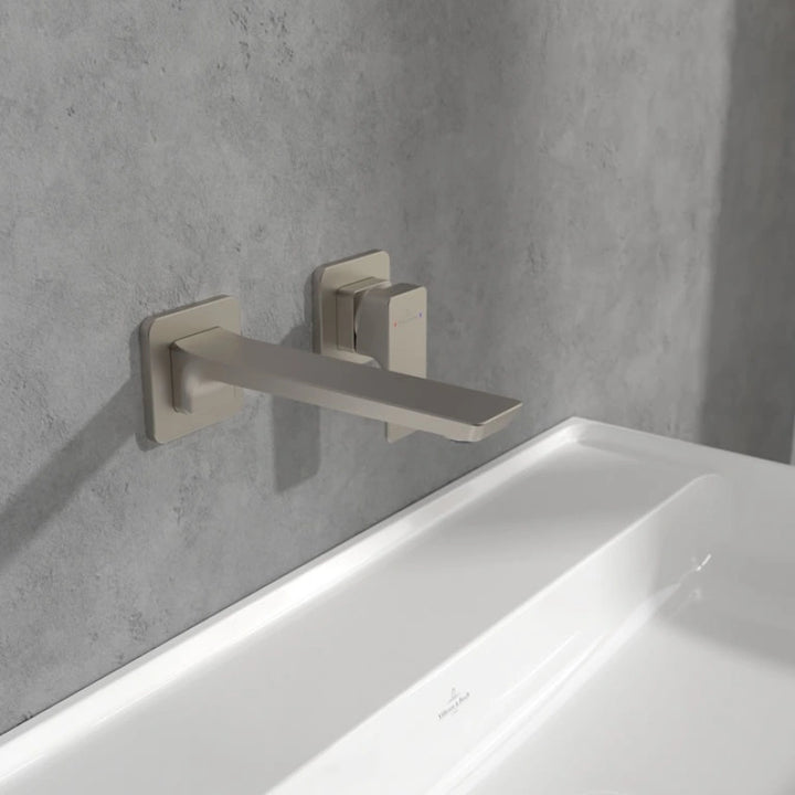 Villeroy & Boch Subway 3.0 Single Lever Wall Mounted Basin Mixer In Brushed Nickel