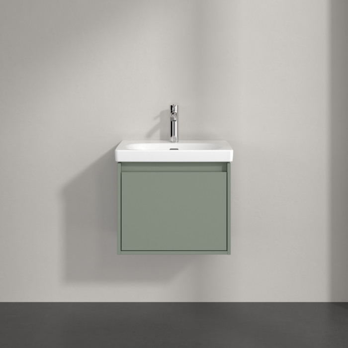 Villeroy & Boch Skyla 550mm Wall Hung Vanity Unit Soft Green & Washbasin