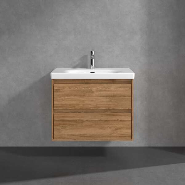Villeroy & Boch Skyla 800mm Two Drawer Vanity Unit Kansas Oak & Washbasin