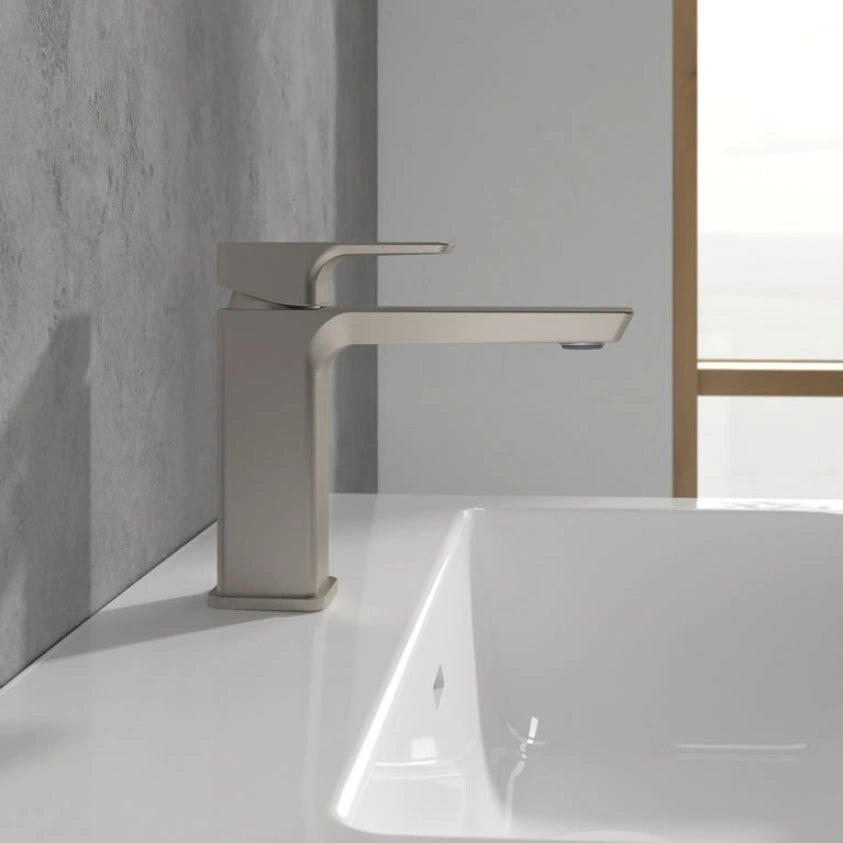 Villeroy & Boch Subway 3.0 Single Lever Basin Mixer In Brushed Nickel