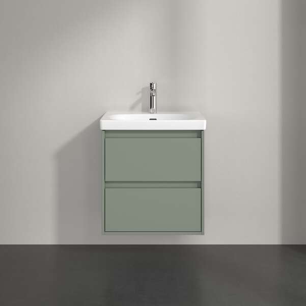 Villeroy & Boch Skyla 600mm Two Drawer Vanity Unit Soft Green & Washbasin