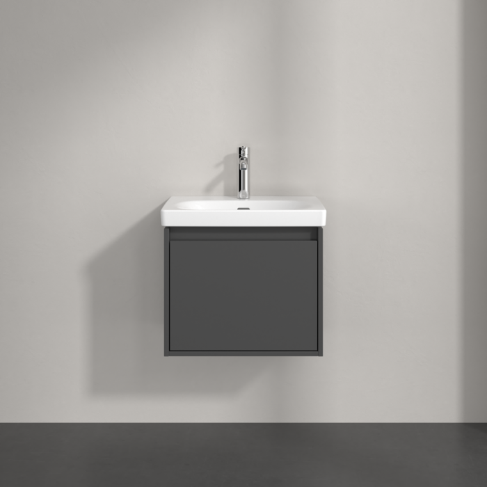 Villeroy & Boch Skyla 600mm Wall Hung Vanity Unit Graphite & Washbasin