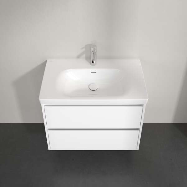 Villeroy & Boch Skyla 800mm Two Drawer Vanity Unit Brilliant White & Washbasin