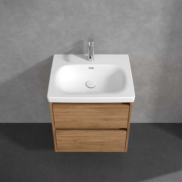 Villeroy & Boch Skyla 600mm Two Drawer Vanity Unit Kansas Oak & Washbasin