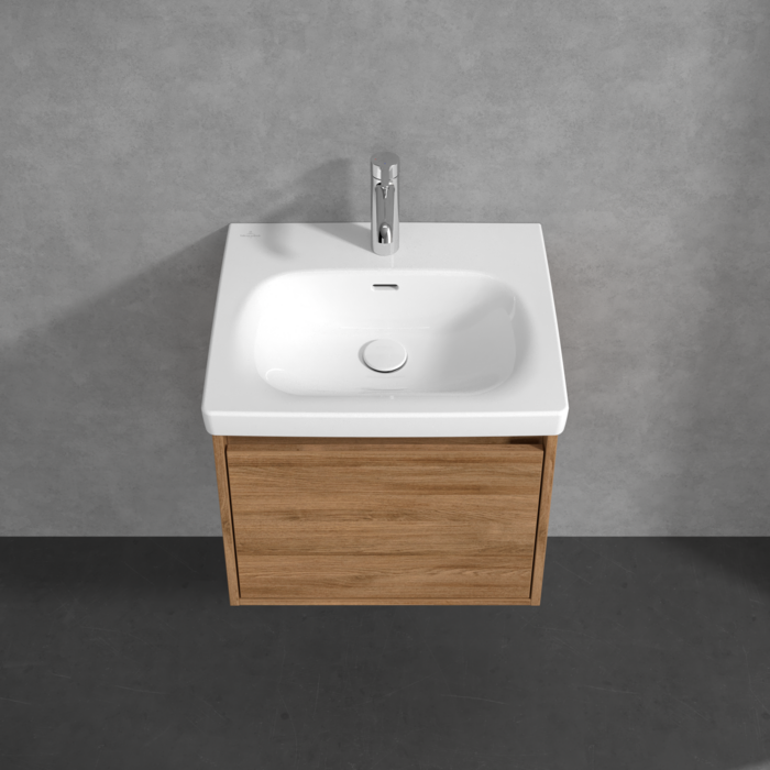 Villeroy & Boch Skyla 600mm Wall Hung Vanity Unit Kansas Oak & Washbasin