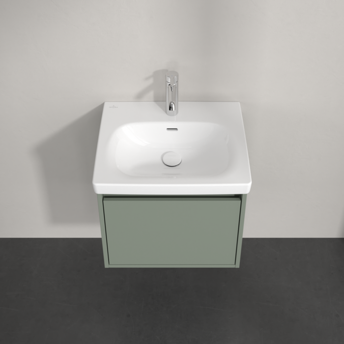 Villeroy & Boch Skyla 550mm Wall Hung Vanity Unit Soft Green & Washbasin