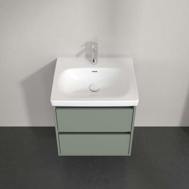 Villeroy & Boch Skyla 600mm Two Drawer Vanity Unit Soft Green & Washbasin
