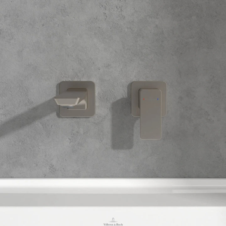 Villeroy & Boch Subway 3.0 Single Lever Wall Mounted Basin Mixer In Brushed Nickel