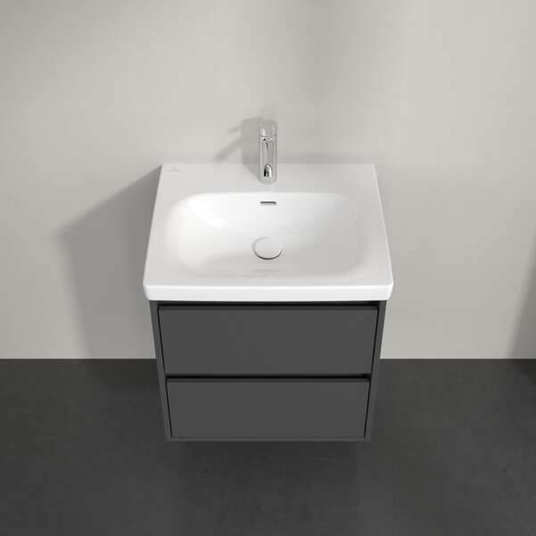 Villeroy & Boch Skyla 600mm Two Drawer Vanity Unit Graphite & Washbasin