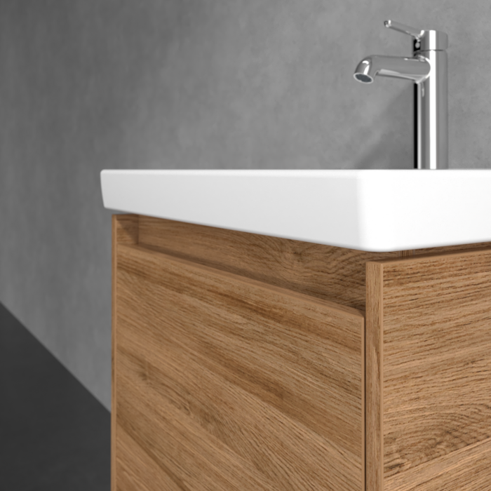 Villeroy & Boch Skyla 550mm Wall Hung Vanity Unit Kansas Oak & Washbasin