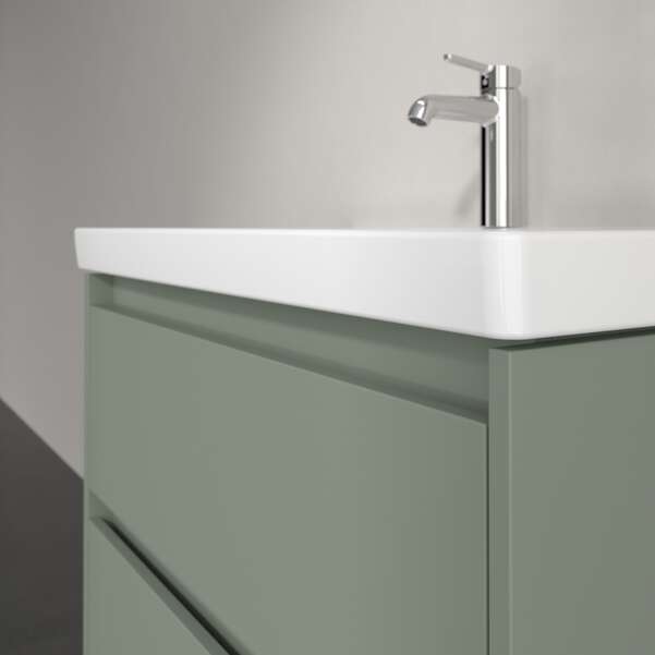 Villeroy & Boch Skyla 800mm Two Drawer Vanity Unit Soft Green & Washbasin