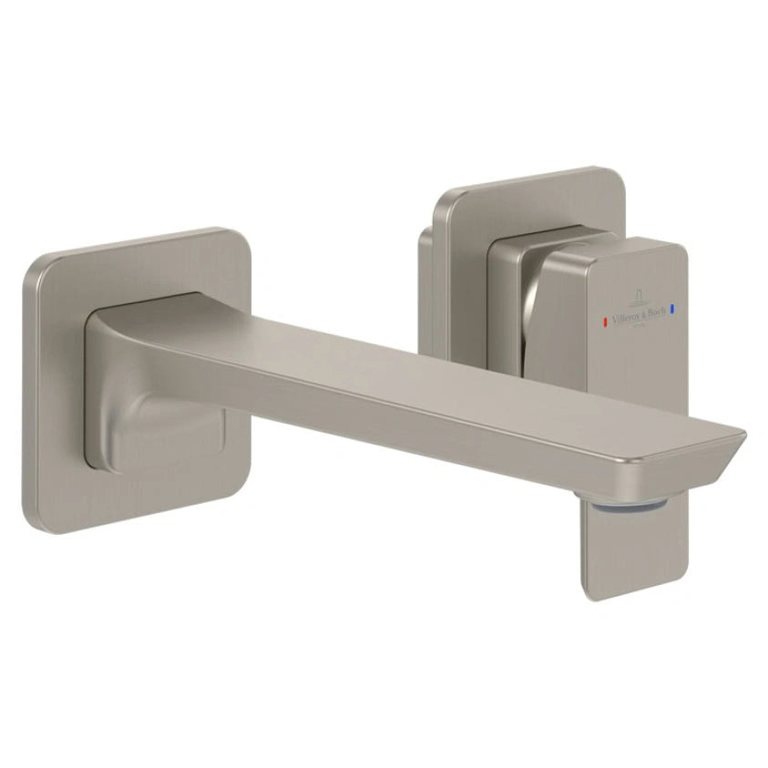 Villeroy & Boch Subway 3.0 Single Lever Wall Mounted Basin Mixer In Brushed Nickel