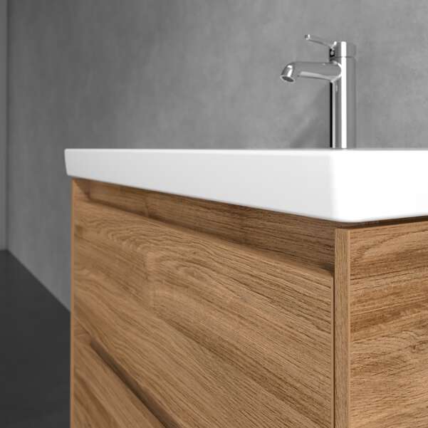 Villeroy & Boch Skyla 800mm Two Drawer Vanity Unit Kansas Oak & Washbasin