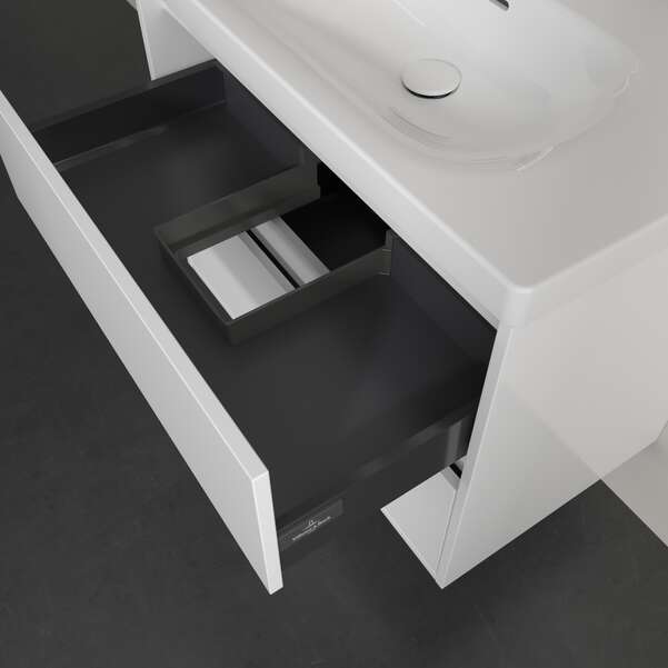Villeroy & Boch Skyla 800mm Two Drawer Vanity Unit Brilliant White & Washbasin