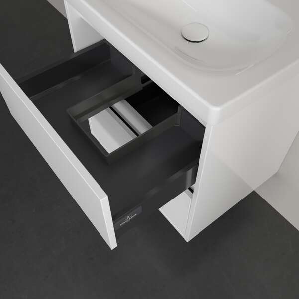 Villeroy & Boch Skyla 600mm Two Drawer Vanity Unit Brilliant White & Washbasin